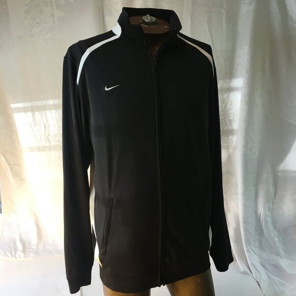 Nike Dri-Fit Standard Fit Men's Black Active Jacket Full Zip Size L Strech Knit - Picture 7 of 15